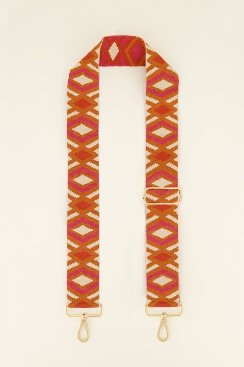 Multikleur bag strap met aztec print