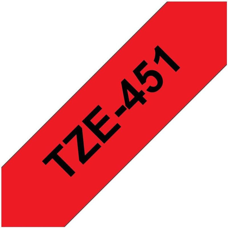Ruban laminé Brother 24 mm TZE 451 rouge écriture noire
