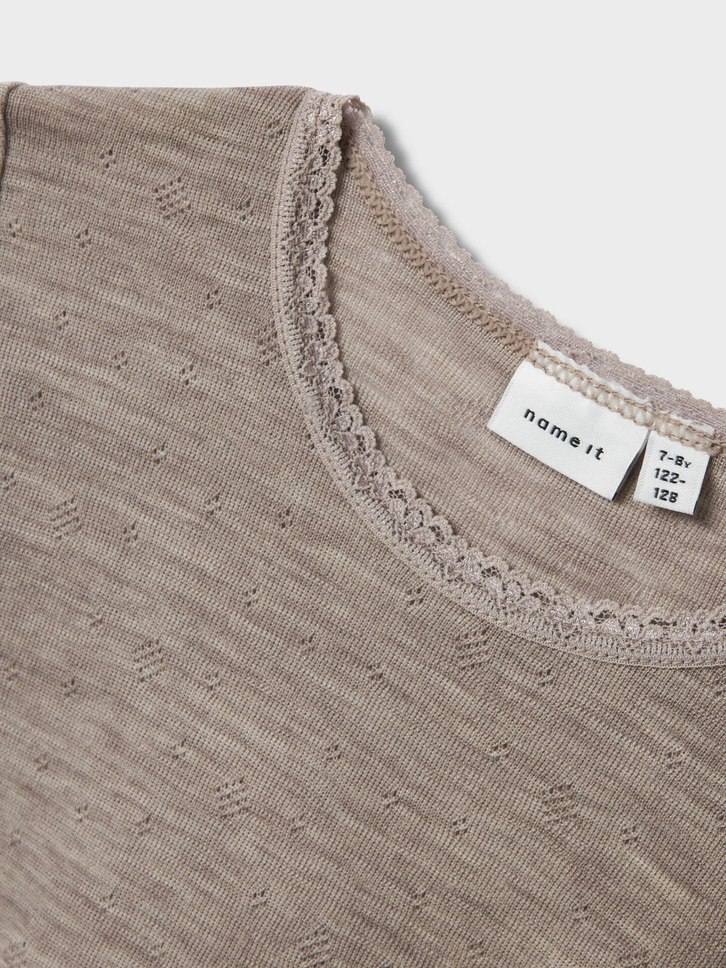 Wang Wool Needle Long Sleeve Top Solid