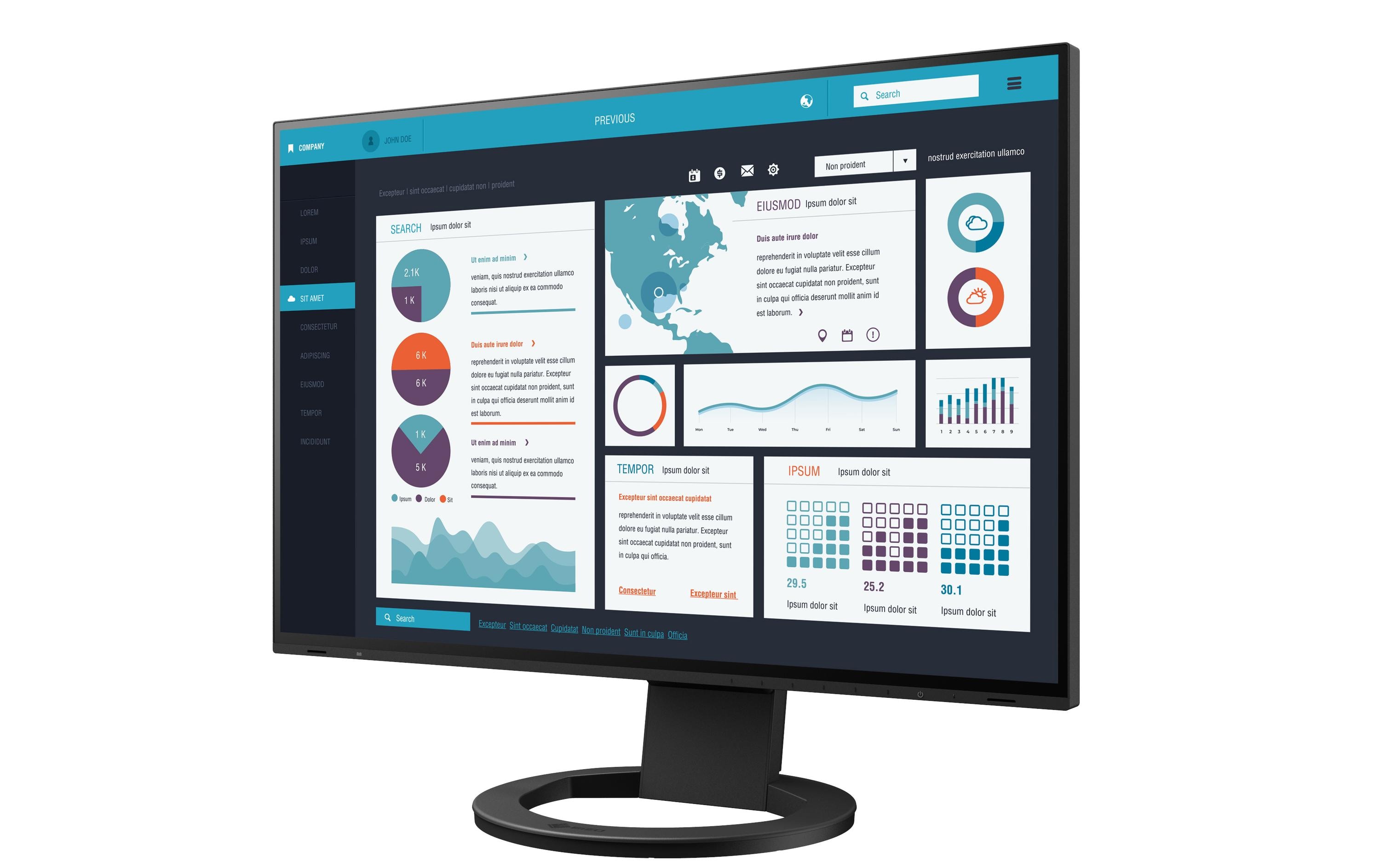 Monitor EV2495 Swiss Edition Schwarz<br>24.1-Zoll-Monitor mit WUXGA-Resolution in edlem Schwarz mit IPS-Panel und vielen Anschlussmöglichkeiten