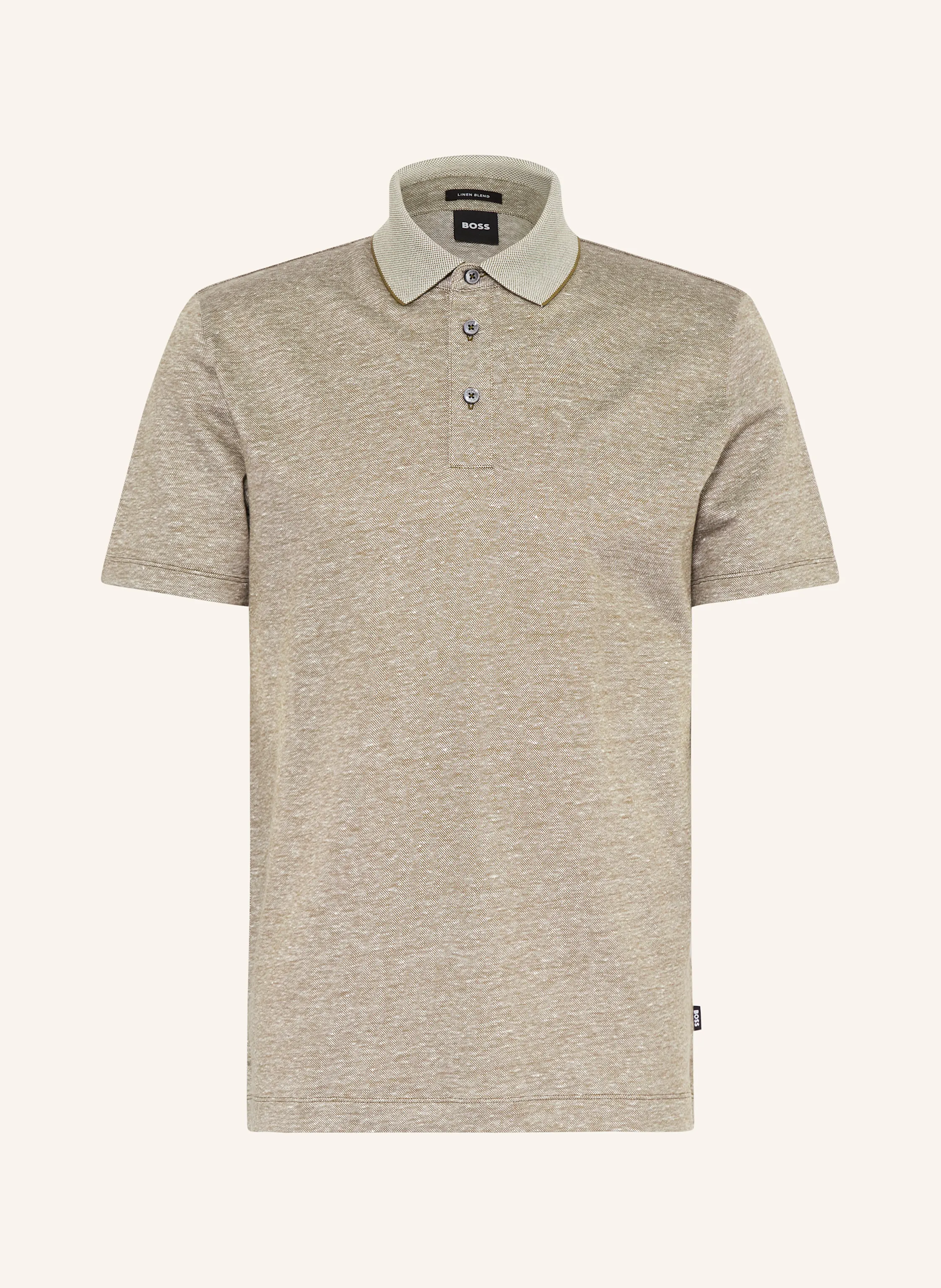 BOSS Piqué-Poloshirt PRESS mit Leinen