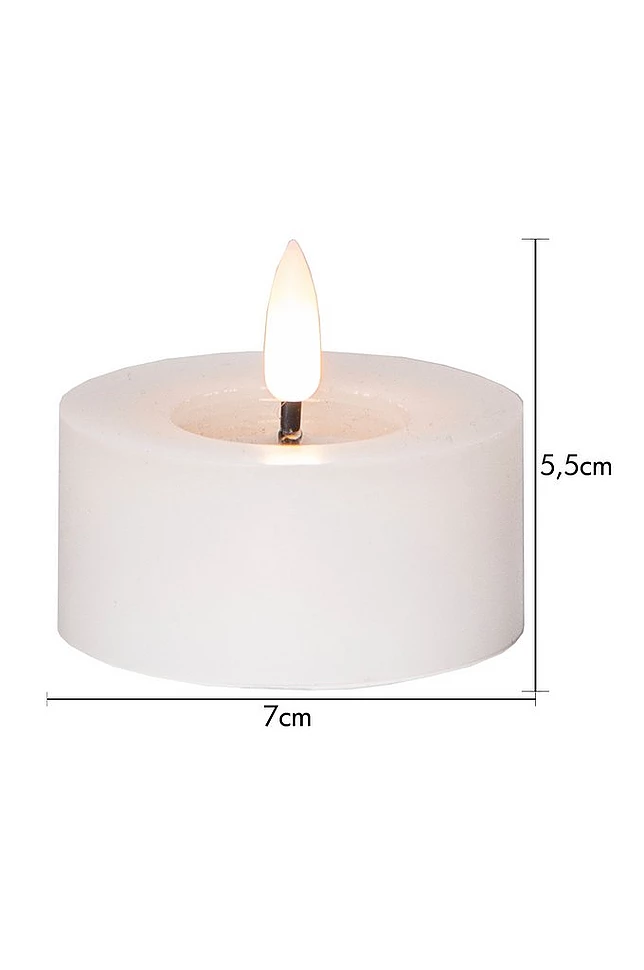 FLOW batteridrevet telys ø 7 cm 2-pakke