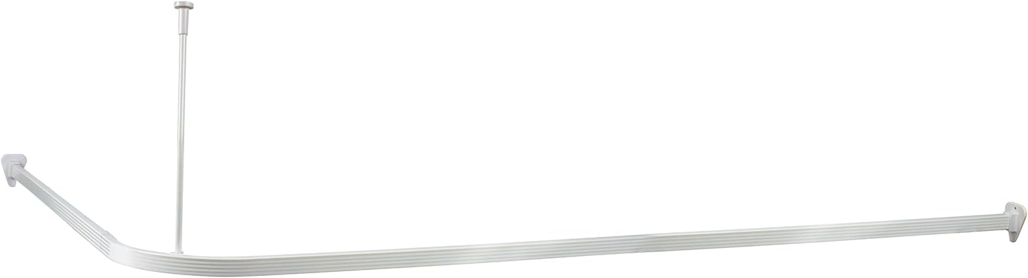 Witte L-vormige douchegordijnrail (90 x 170 cm)