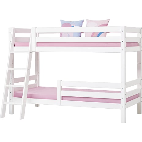 Hoppekids ECO Luxury køjeseng med sengehest og skrå stige 90x200 cm