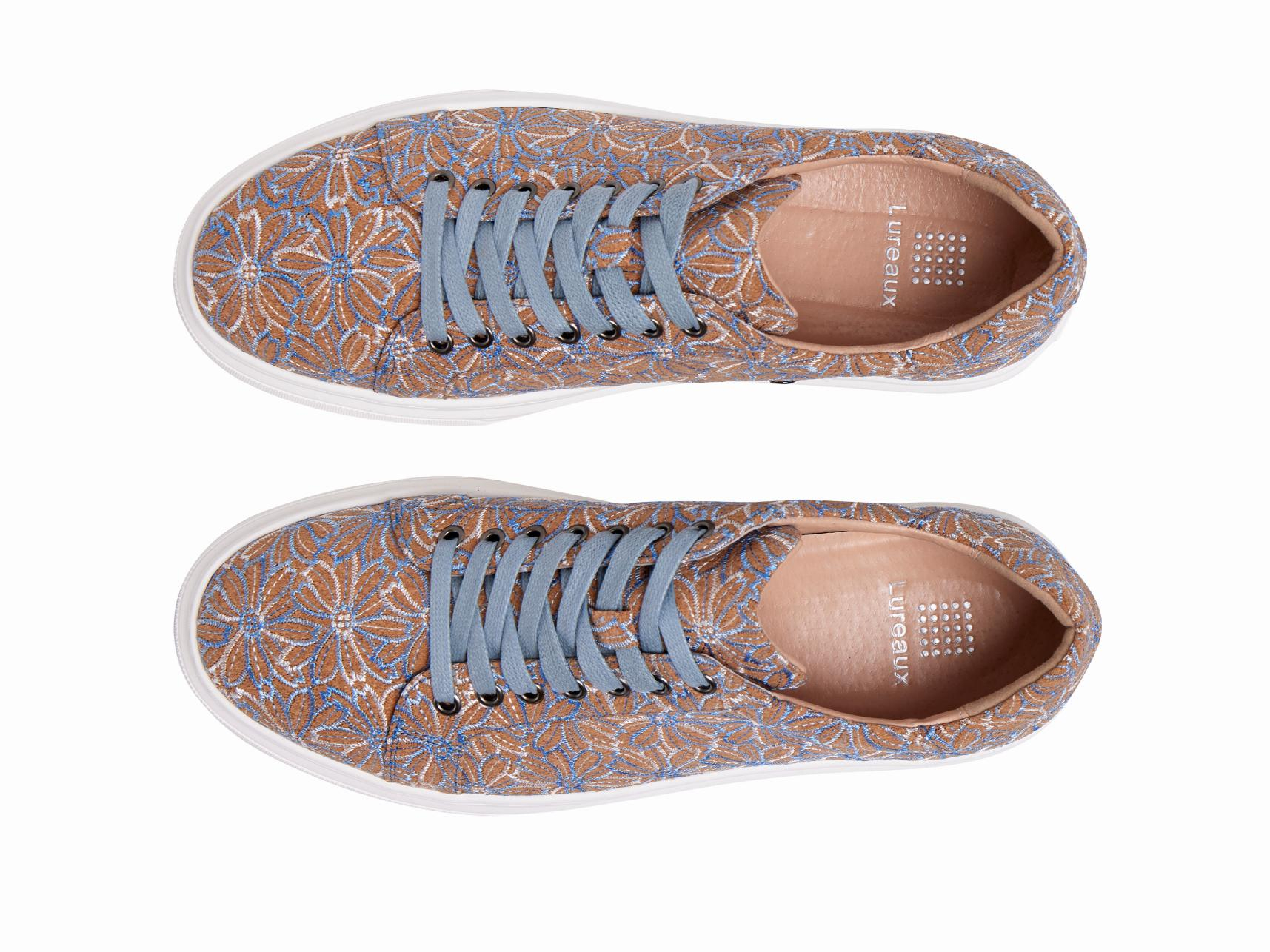 Blue Cork Flower Sneakers