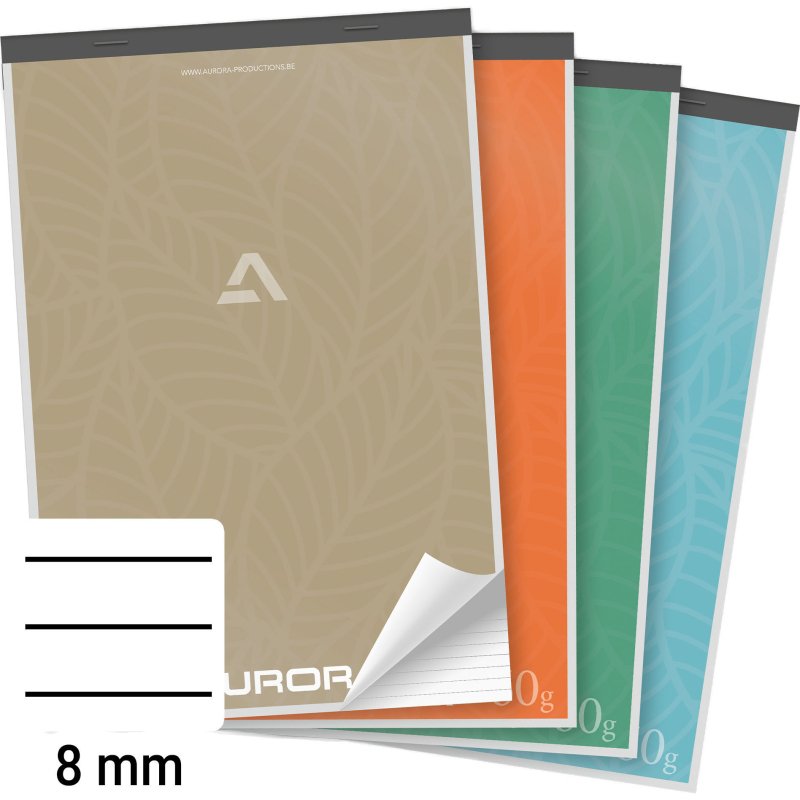 Bloc notes Aurora A4 210 x 297 mm - ligné - 100 feuilles