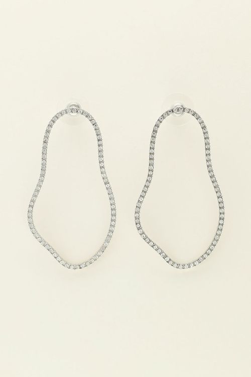 Oorbellen met organische vorm met strass