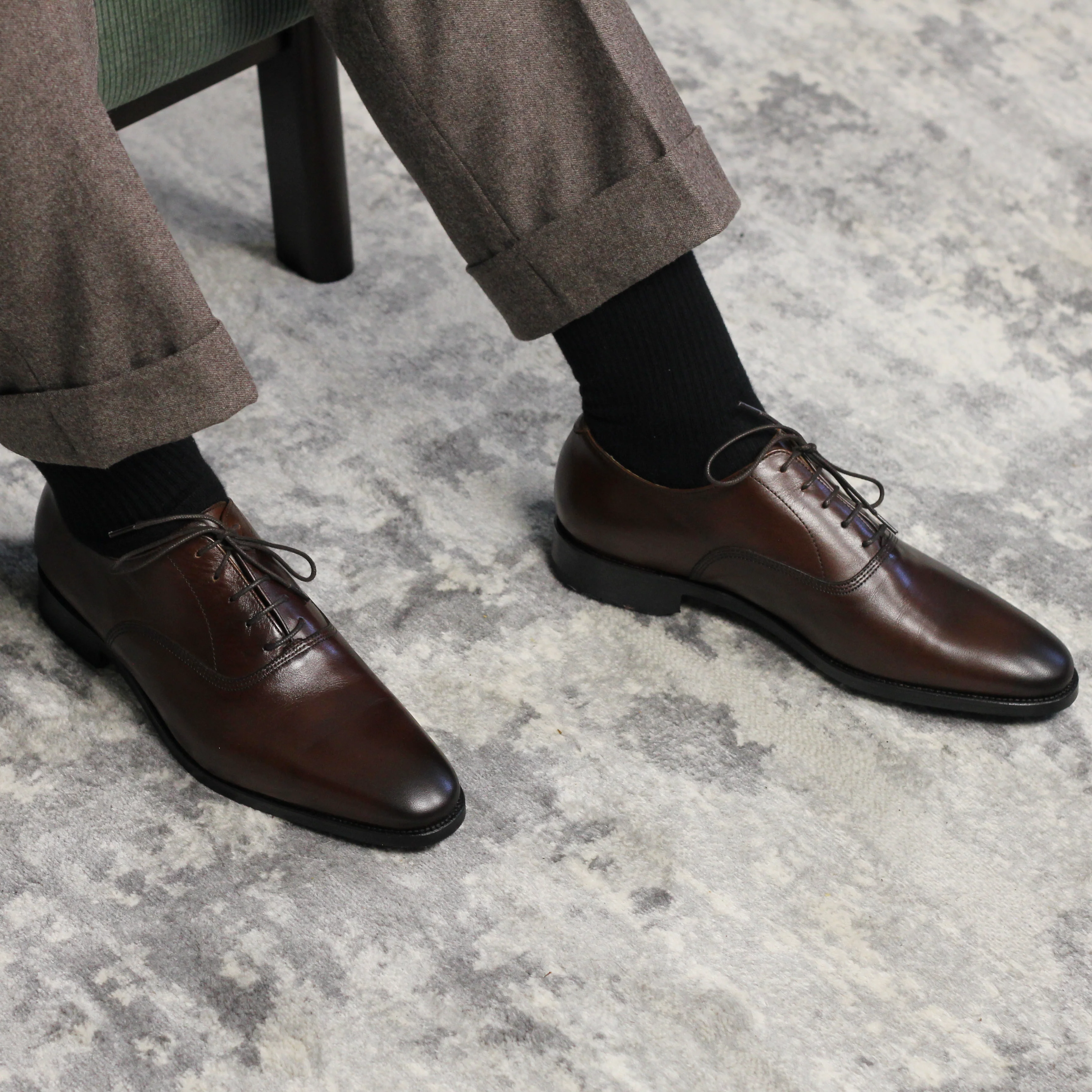Traker-Richelieu en cuir brown