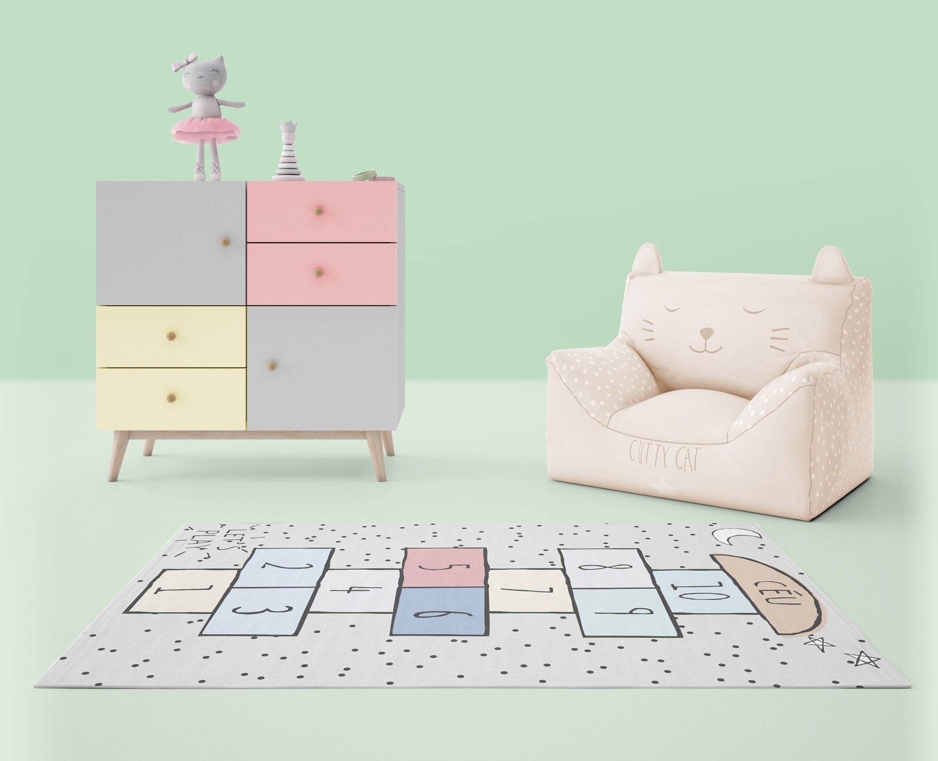 Mani Textile TPS_MARELLE_00 - Tapis Enfant Marelle