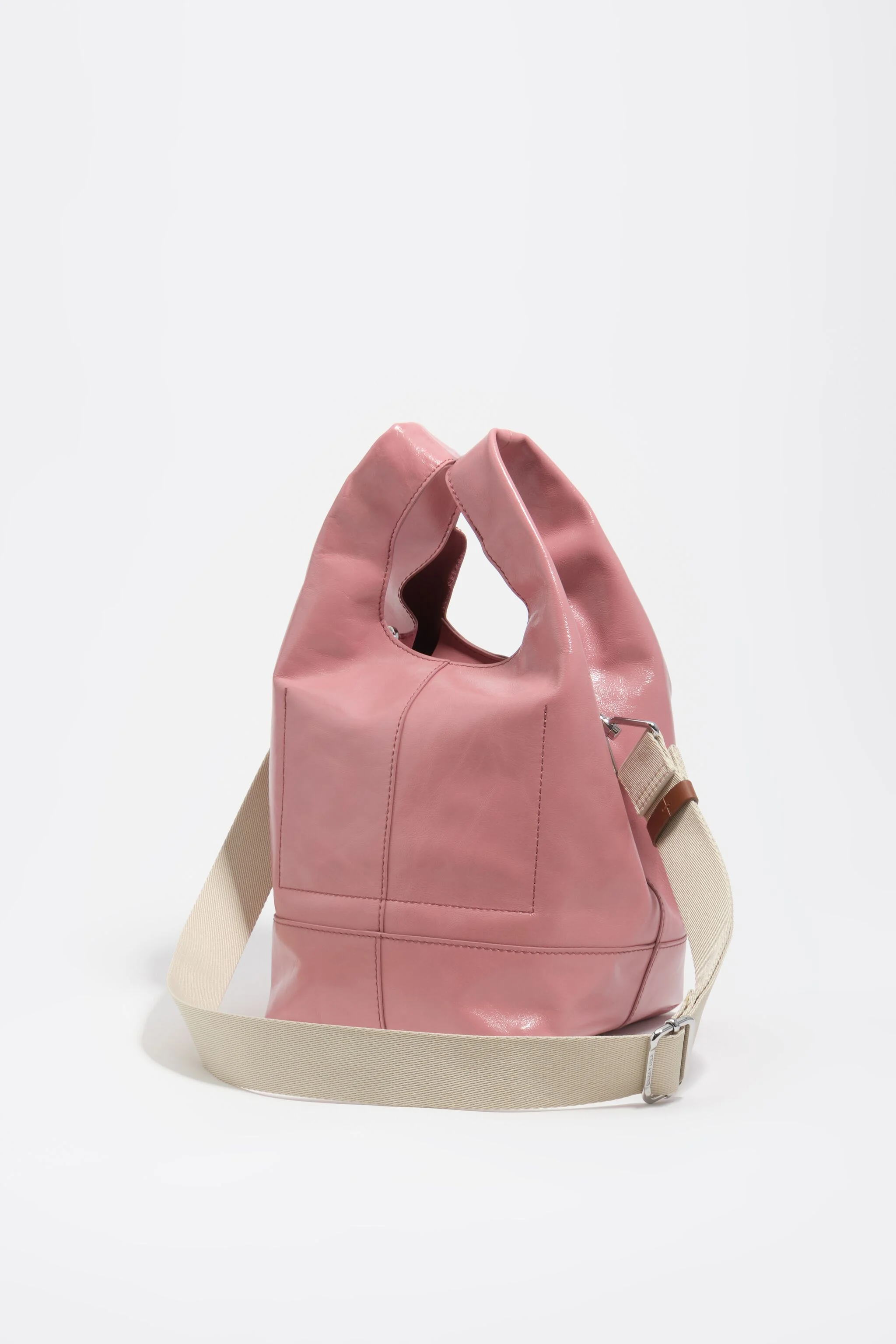 Saco de papel de couro rosa médio