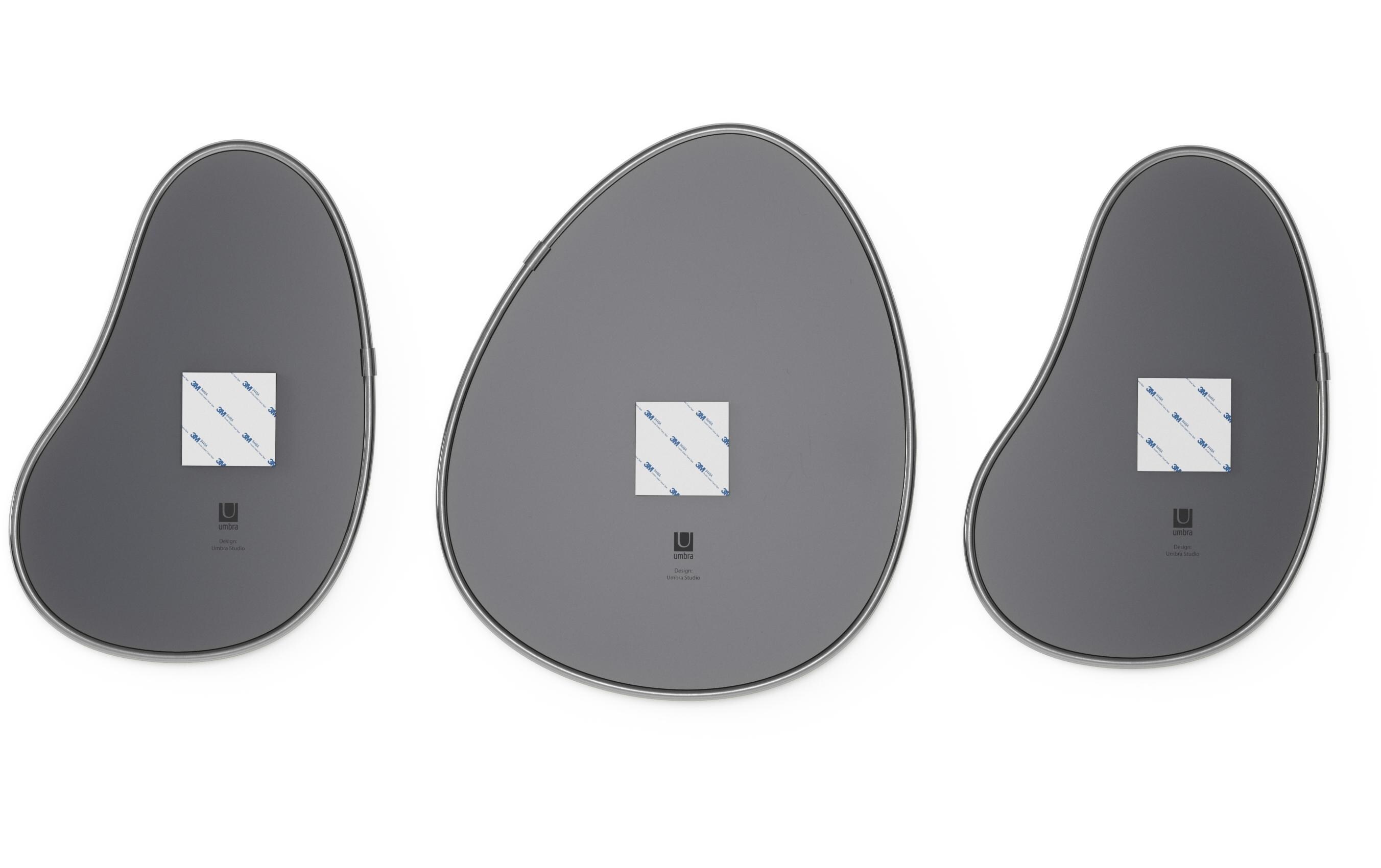Spiegel Hubba Pebble 3er Set, SchwarzModernes Wandspiegel-Set