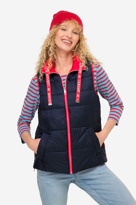 Wende-Weste, Stepp, Stehkragen, Zipper, je 2 Taschen