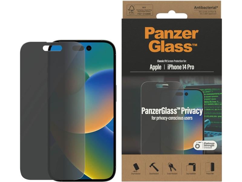 Panzerglass Displayschutz Classic Fit Privacy iPhone 14 Pro Display-Schutzfolie für das Apple iPhone 14 Pro