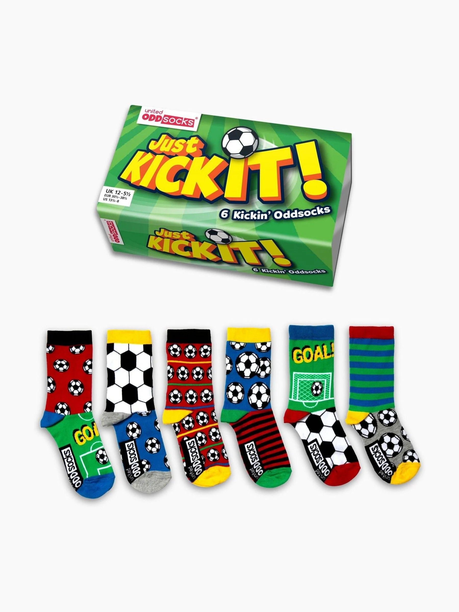 United Odd Socks Football Kick Boys Socks 6 Packs