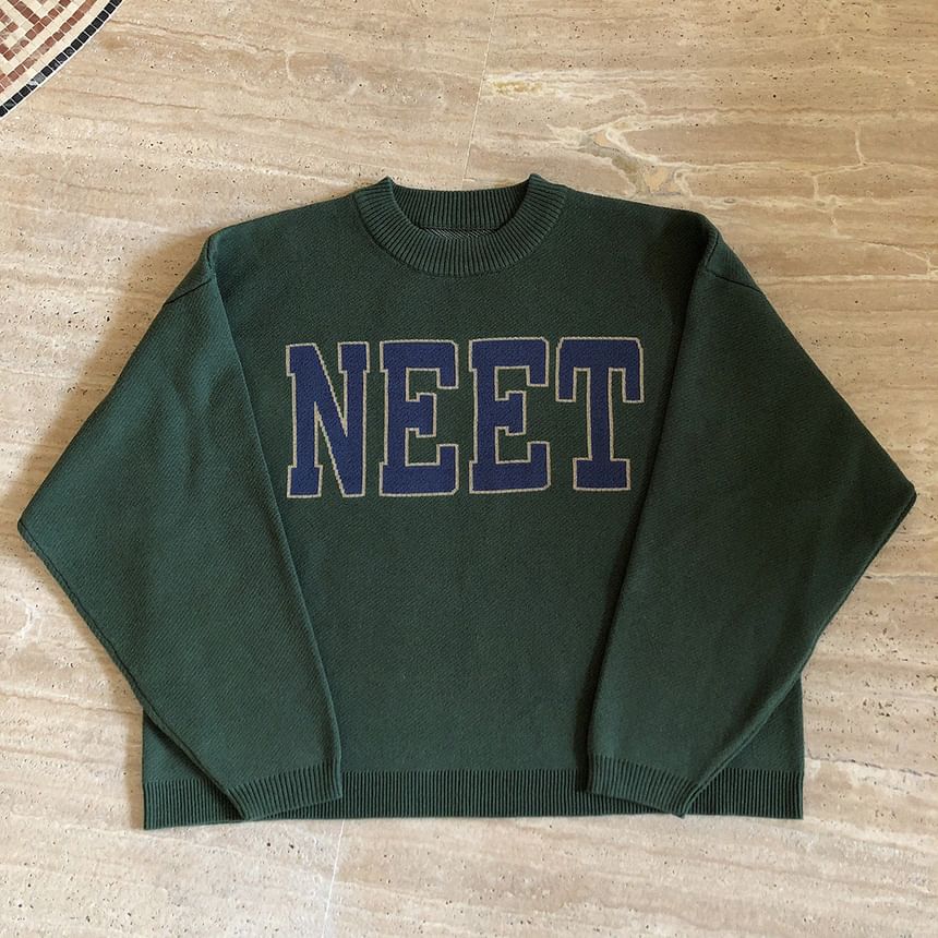 Glotto - Oversized trui met ronde hals en jacquardmotief