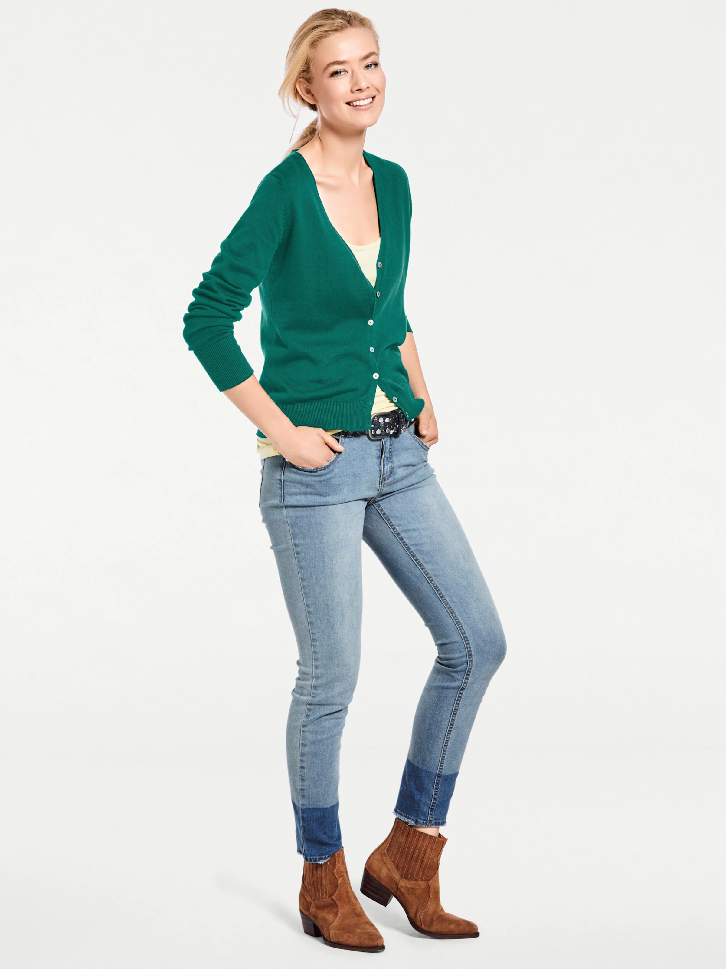 heine Feinstrickjacke in smaragd