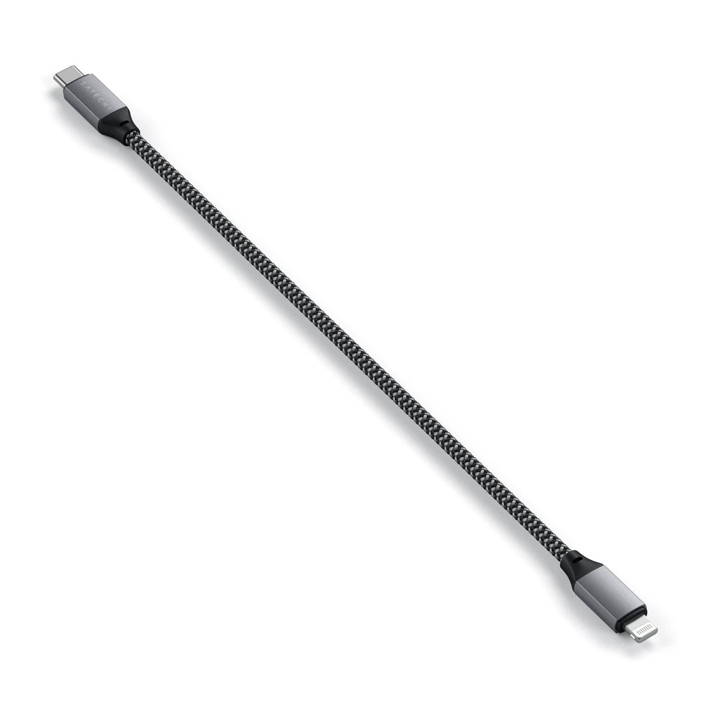 (25cm} 60W Lightning auf USB C Ladekabel Nylon MFi Datenkabel (ST-TCL10M) - Space Gray