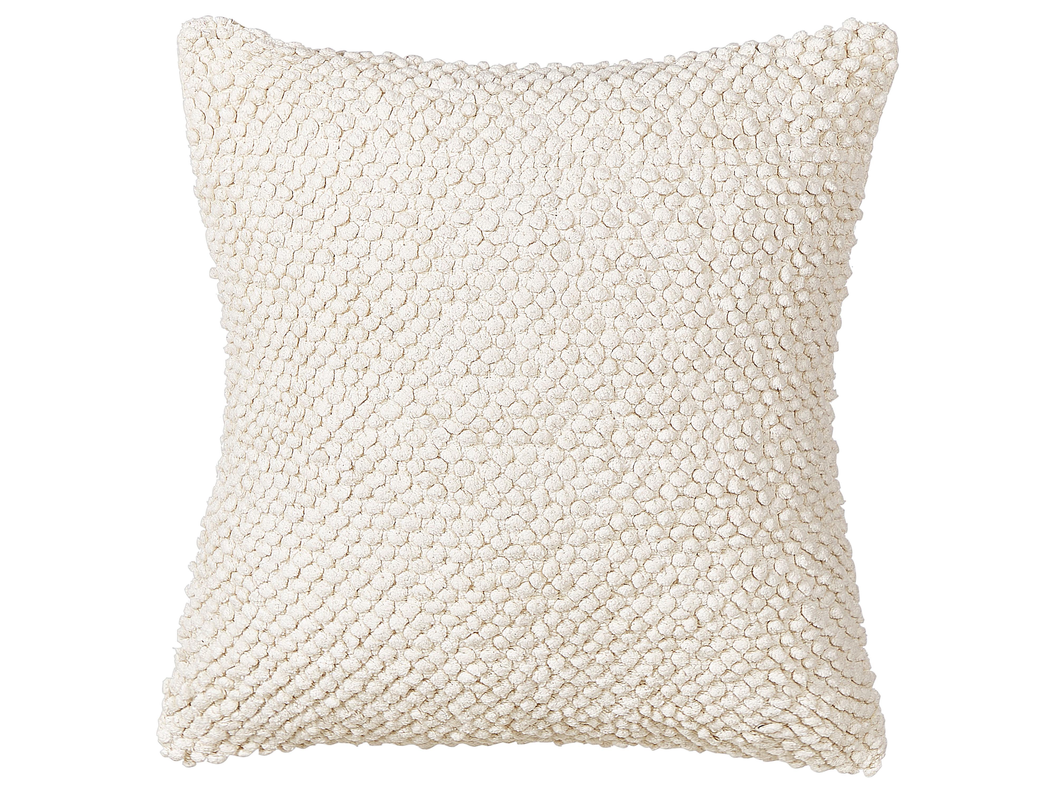 Set van 2 sierkussens JOARA Katoen 45 x 45 cm Lichtbeige effen