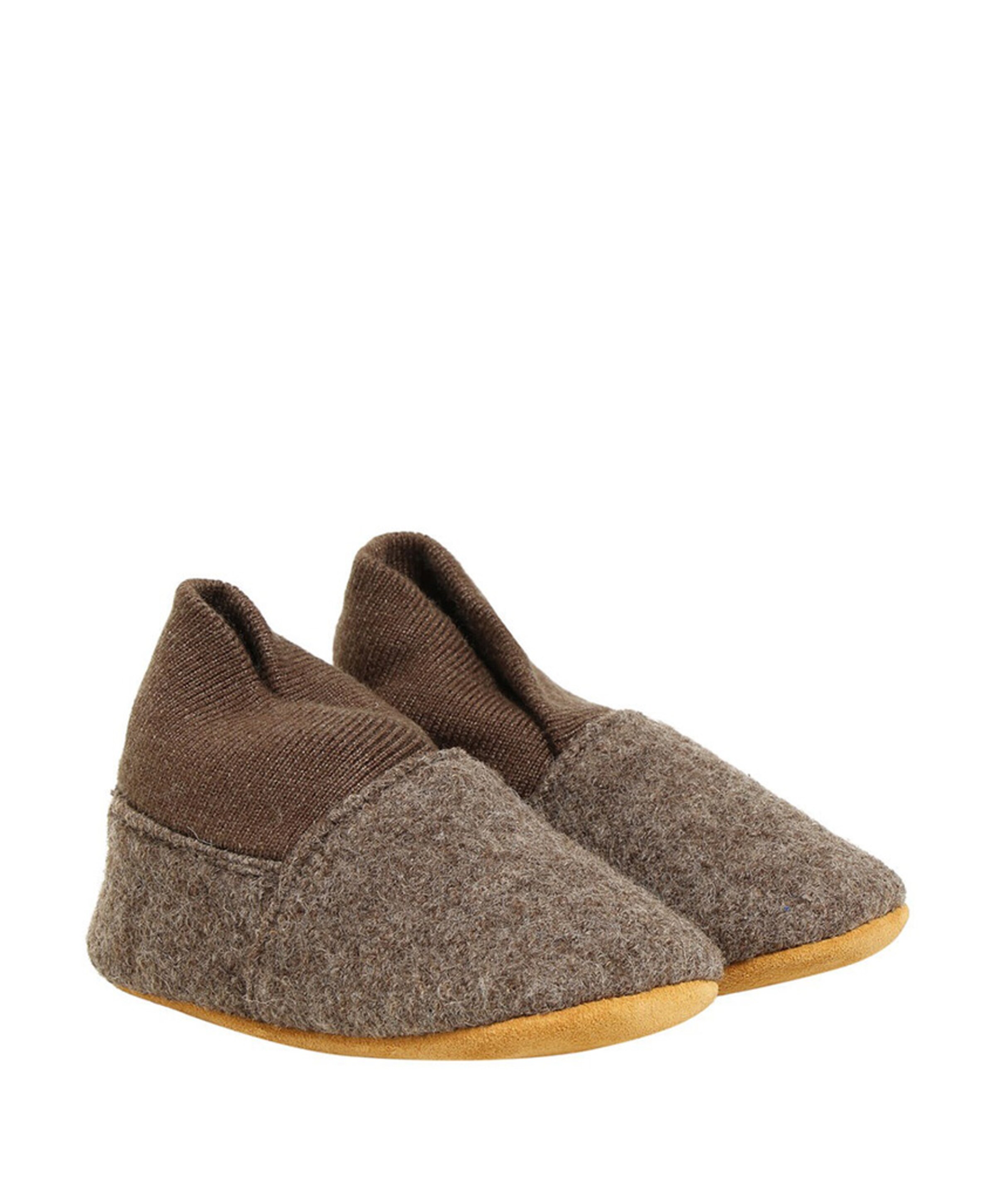 EN FANT Wool Rib uniseks pantoffels  bruin