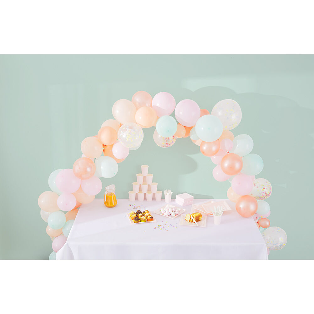 Kit arche ballon blanc rose 98 pièces