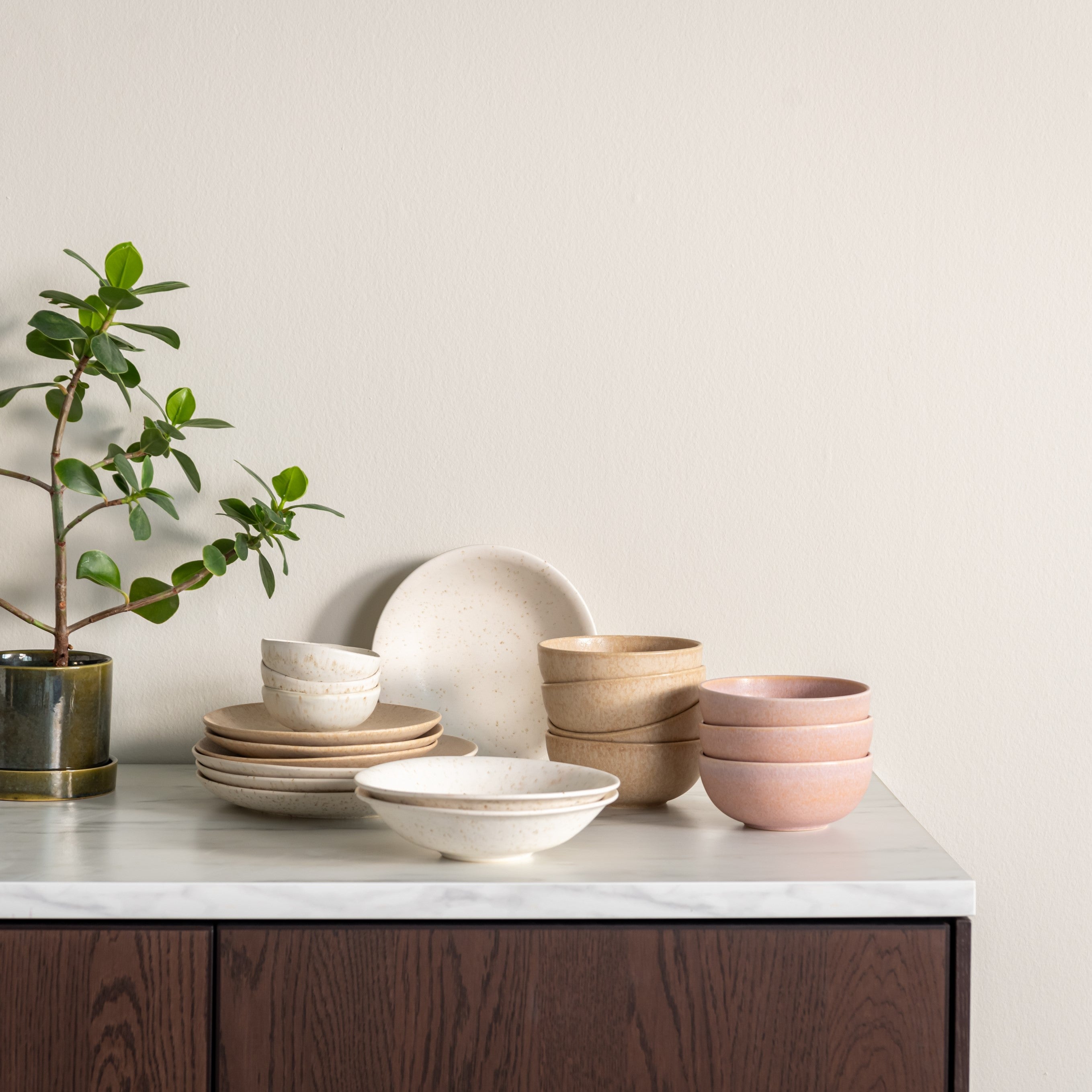 by fonQ Mixed Ceramics Pastaborden 4st. - Ã 22 cm - CrÃ¨me