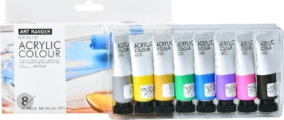 Akrylmaling Sæt - Metallic - Art Ranger - 8X22 ML
