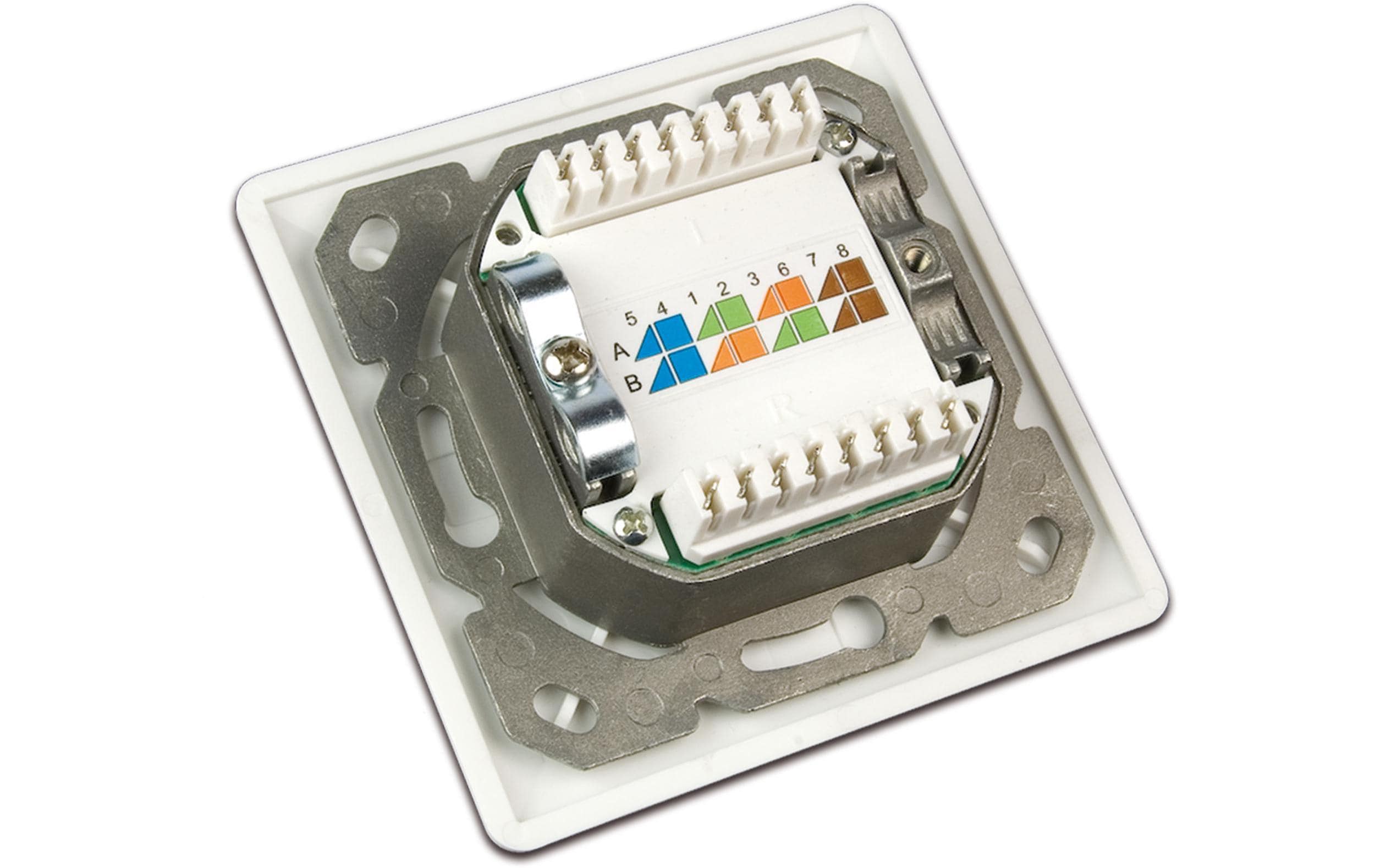 Datendose RJ-45 Cat.6 2-fachKAT6, geschirmt, reinweiss