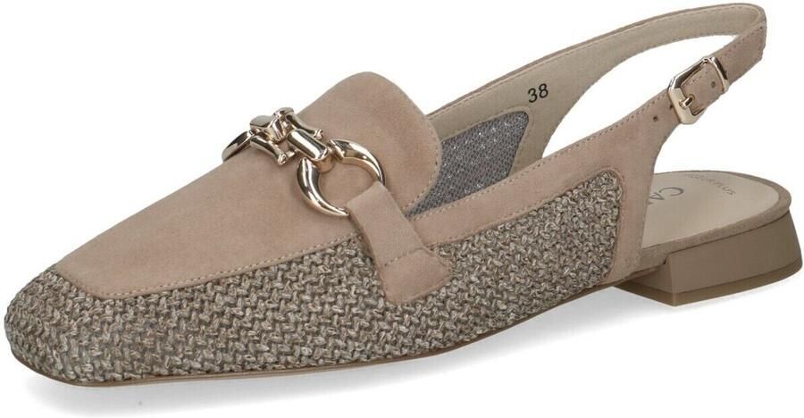 Caprice G Sandaletten Beige Leer en Suede Dames Beige