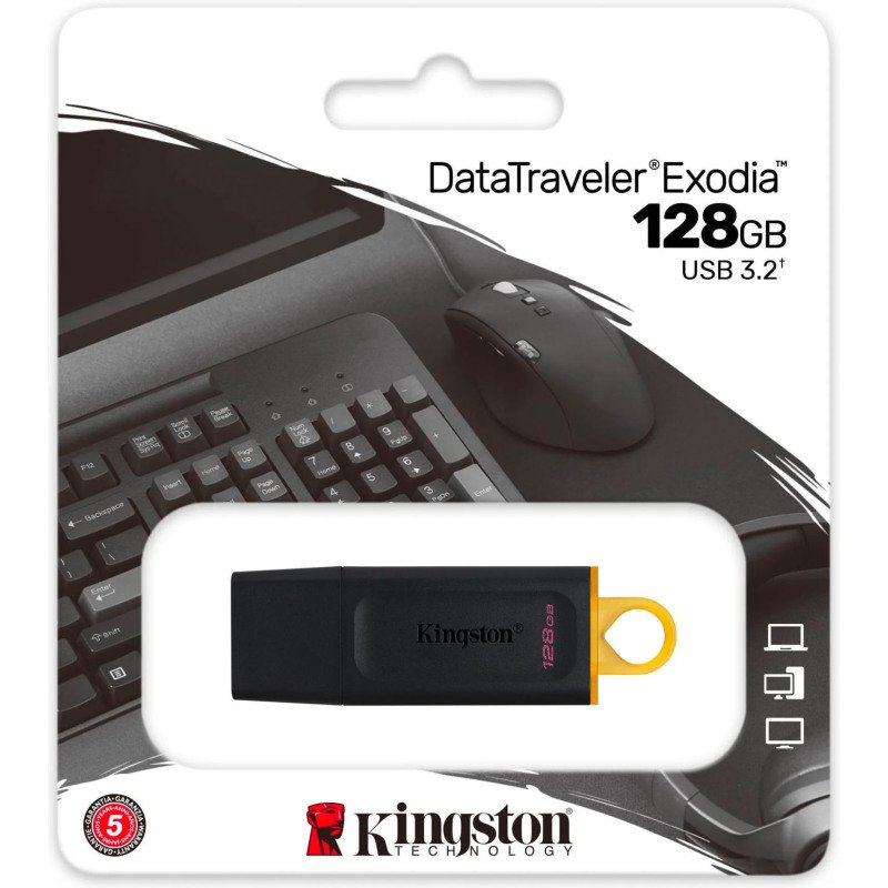 Kingston clé USB DataTraveler Exodia 128 Go Usb 3.0 (Usb-A) Noir