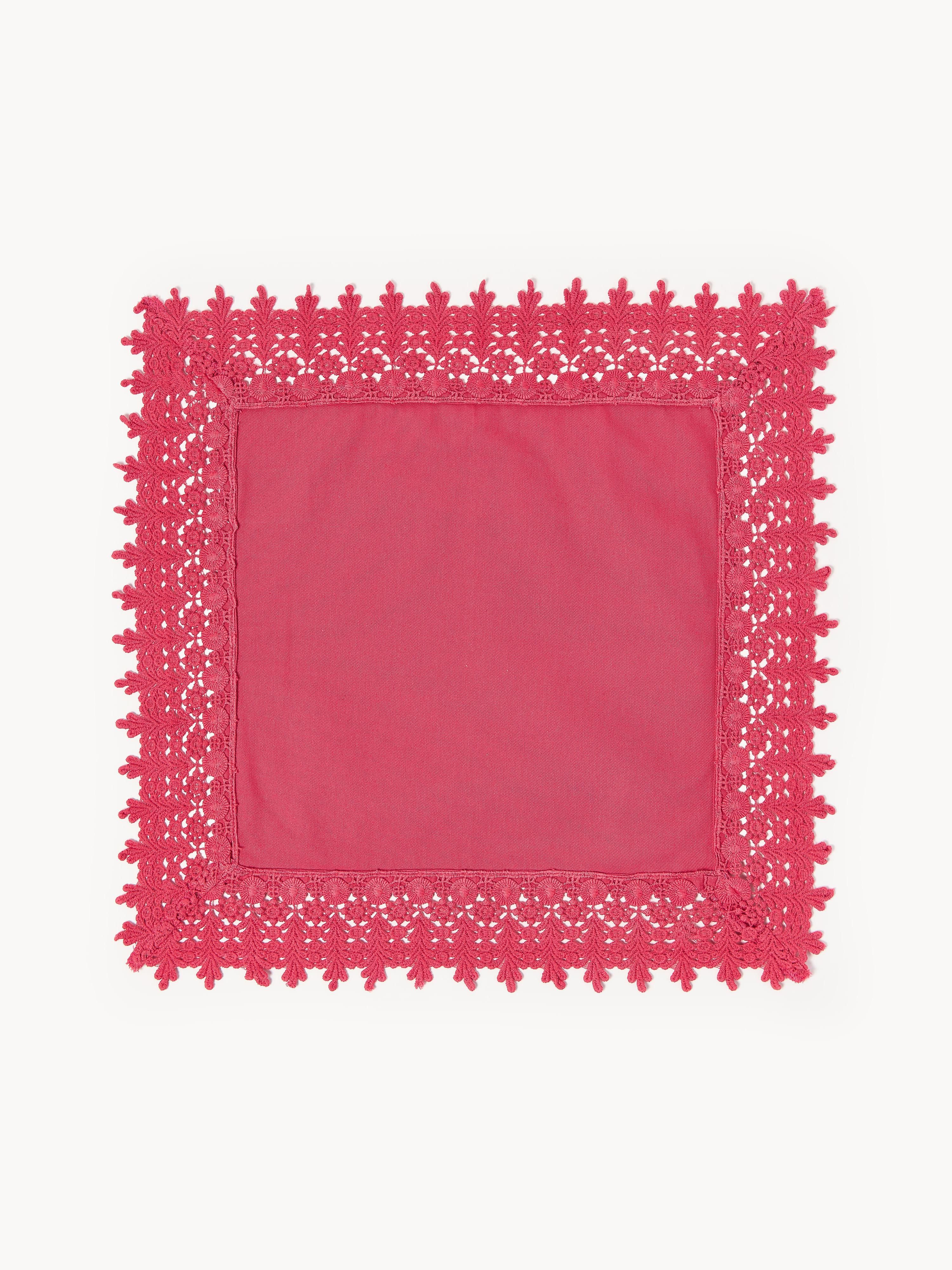 Stoffen servetten Flavia met kant, 4 stuks