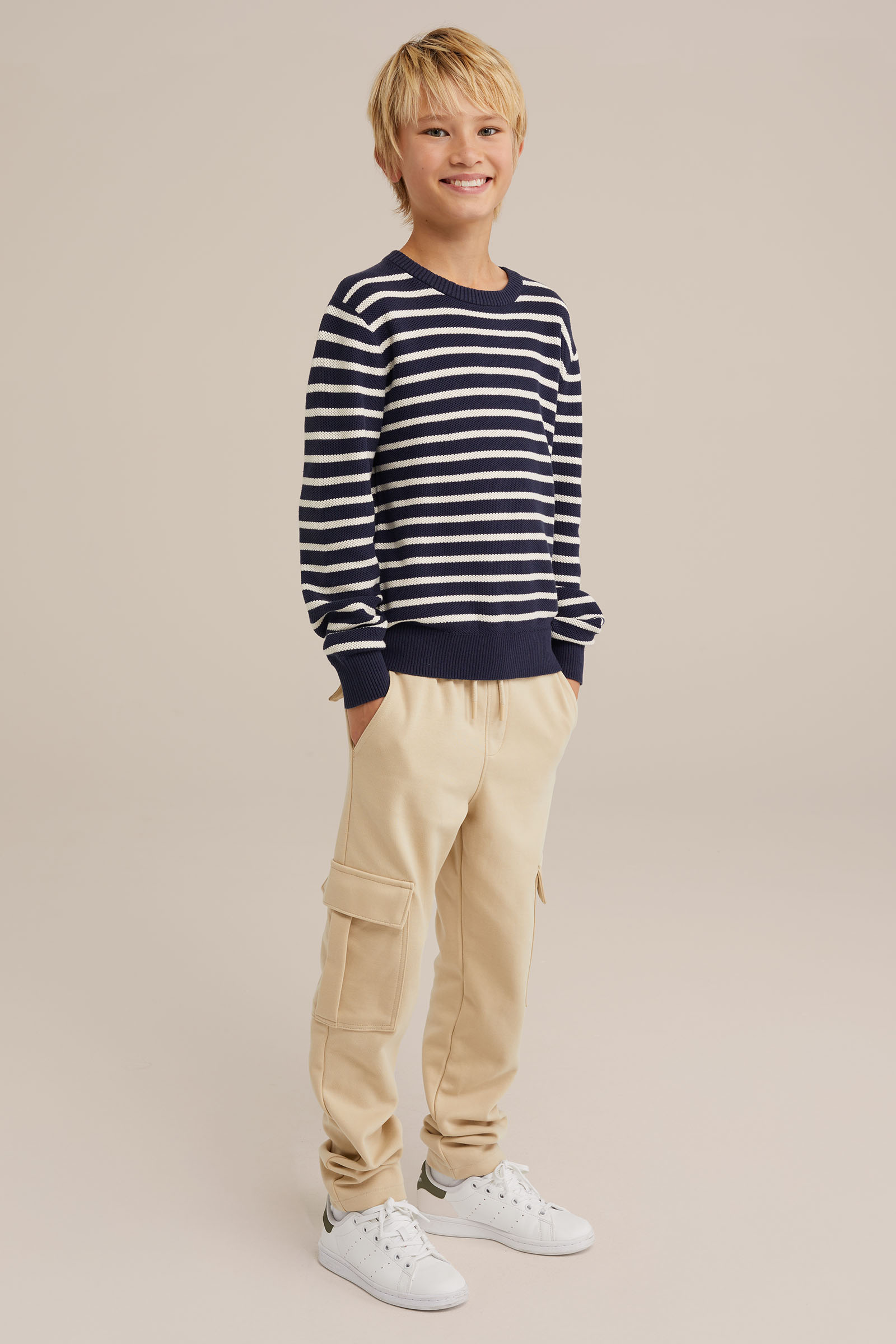 Jongens joggingbroek met cargozakken Blue Ridge Beige