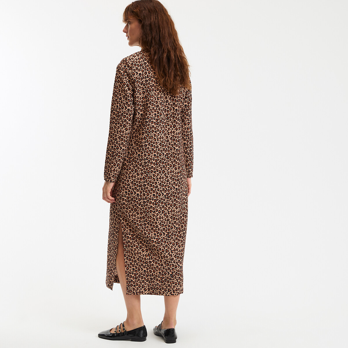LA REDOUTE COLLECTIONS<br>Vestido maxi reto com estampa animal
