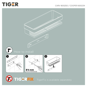 Tiger douchemand Cooper 28 cm RVS/zwart