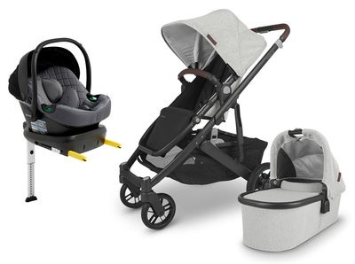 UPPAbaby CRUZ V2 Duovogn inkl. Beemoo Route Babybilstol & Base, Anthony Grey/Mineral Grey