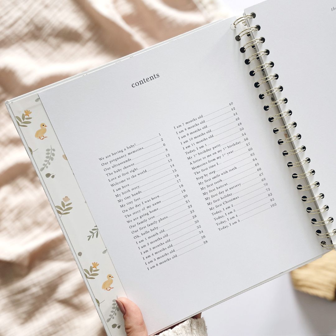 Blush and gold invulboek my baby book animals