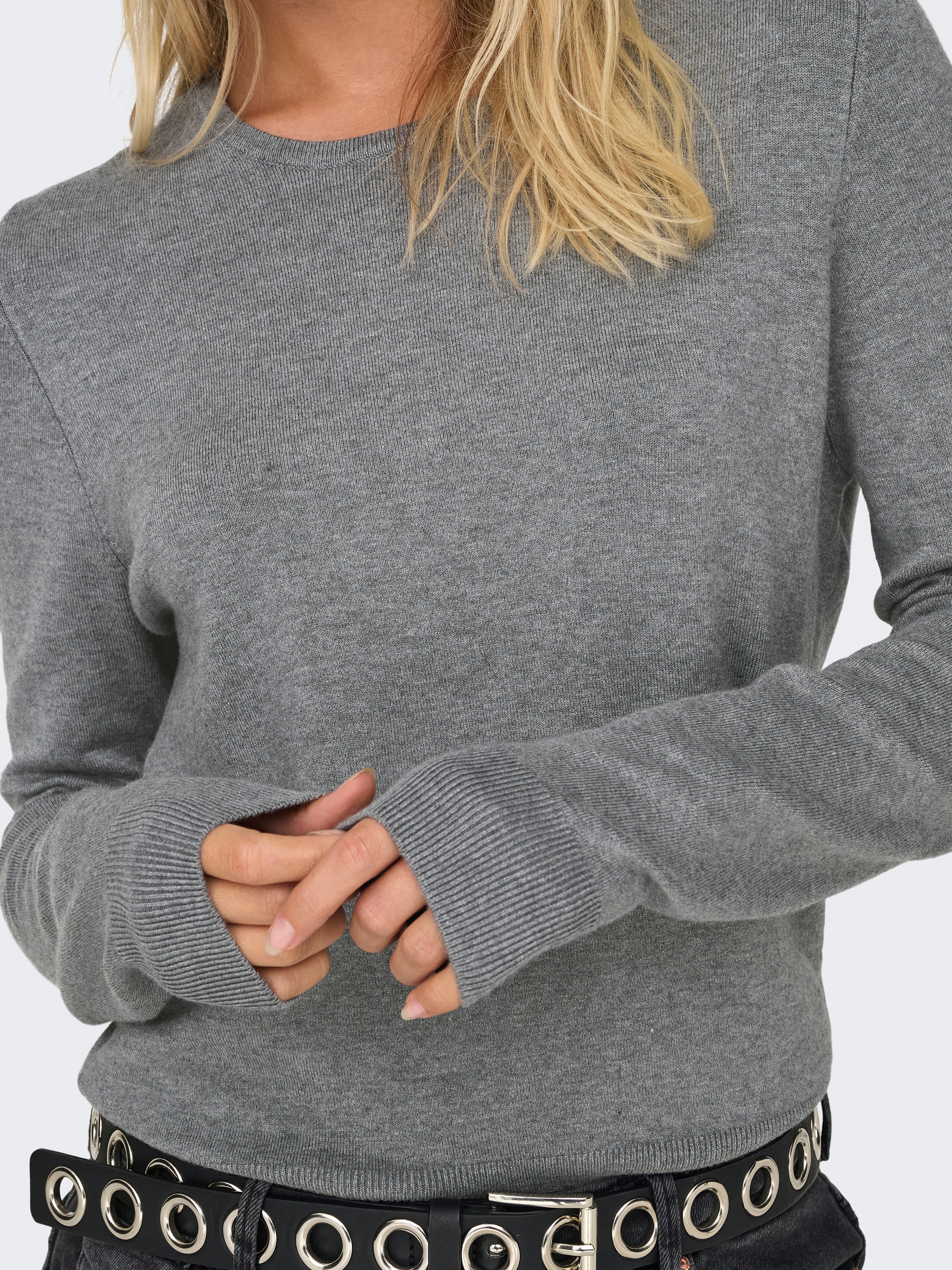 ONLVENICE Strickpullover Light Grey Melange