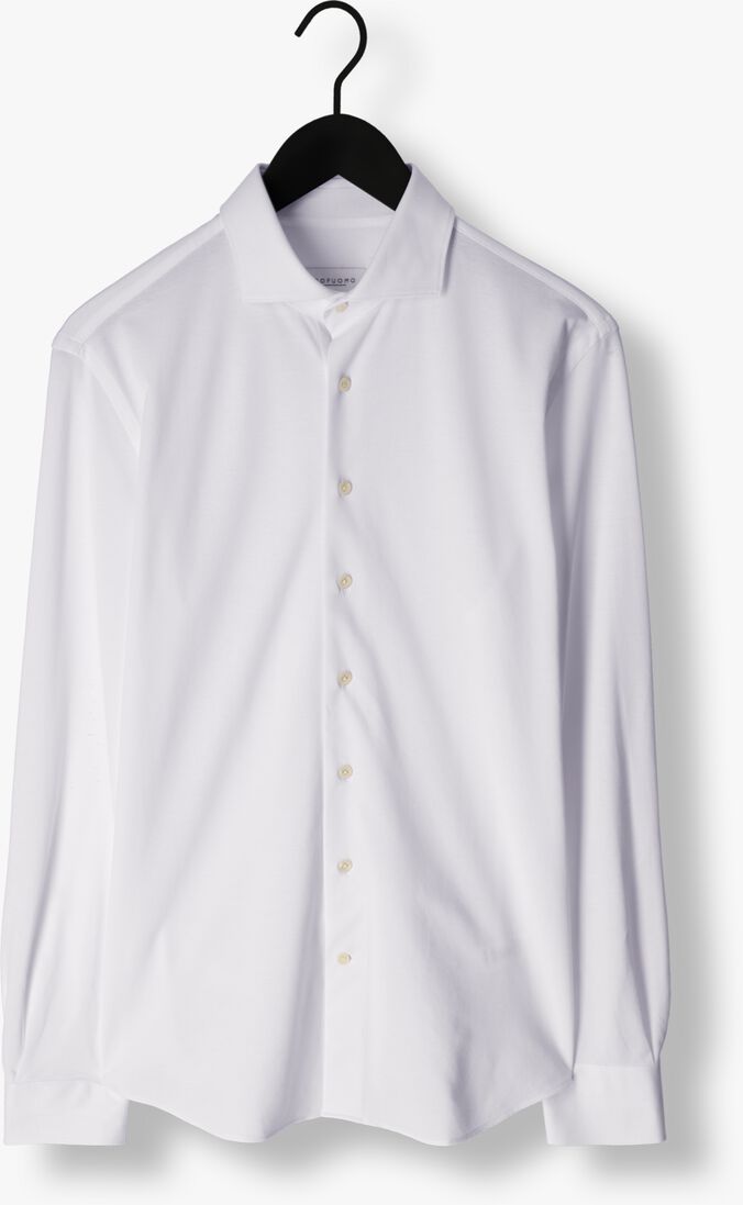 PROFUOMO witte profuomo klassiek overhemd knitted shirt