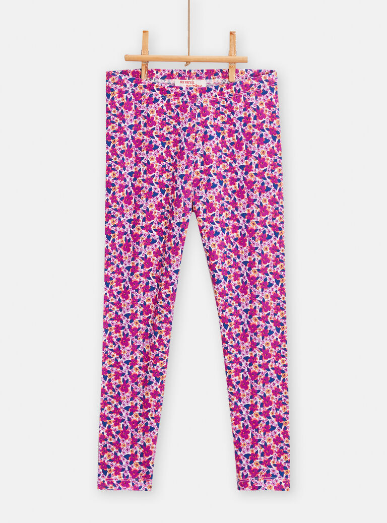 Legging à motif fleurs pour fille