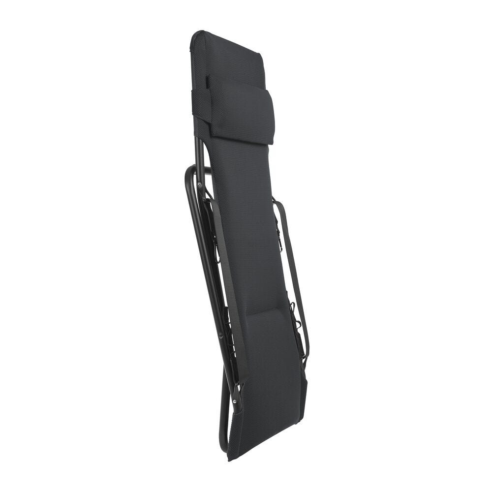 Klappbarer, gepolsterter Liegestuhl Transabed AirComfort® Schwarz Acier