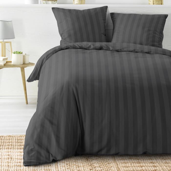 PARURE 240X220CM MICROFIBRE UNIE CLEO ANTHRACITE