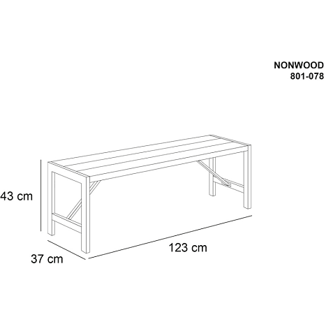 HORTUS bænk 123 cm - Nonwood