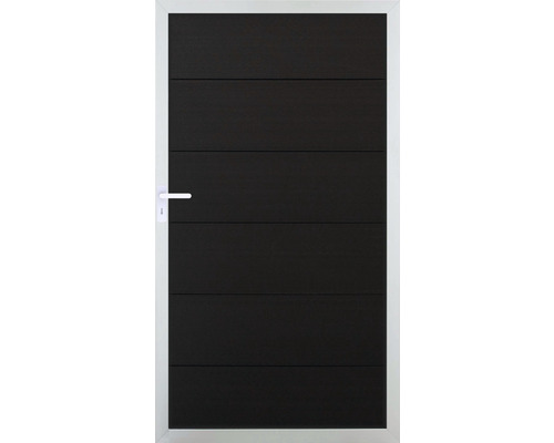 Enkele poort GroJa Novara voorgemonteerd zonder palen, frame zilver 100 x 180 cm antraciet