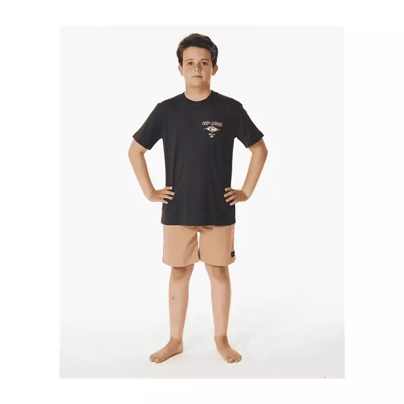 Teeshirt junior RIPCURL Fadeout Icon Tee - Boy Black/Purple