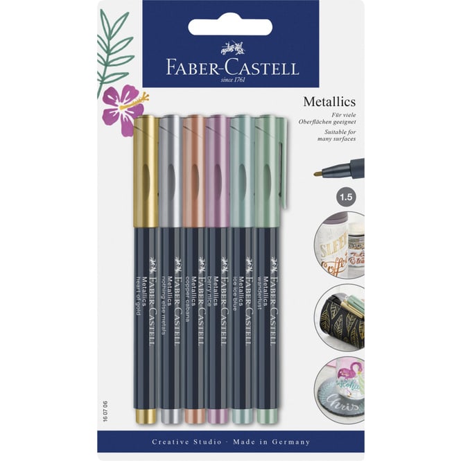 6 Metallic Marker - verschiedene Farben