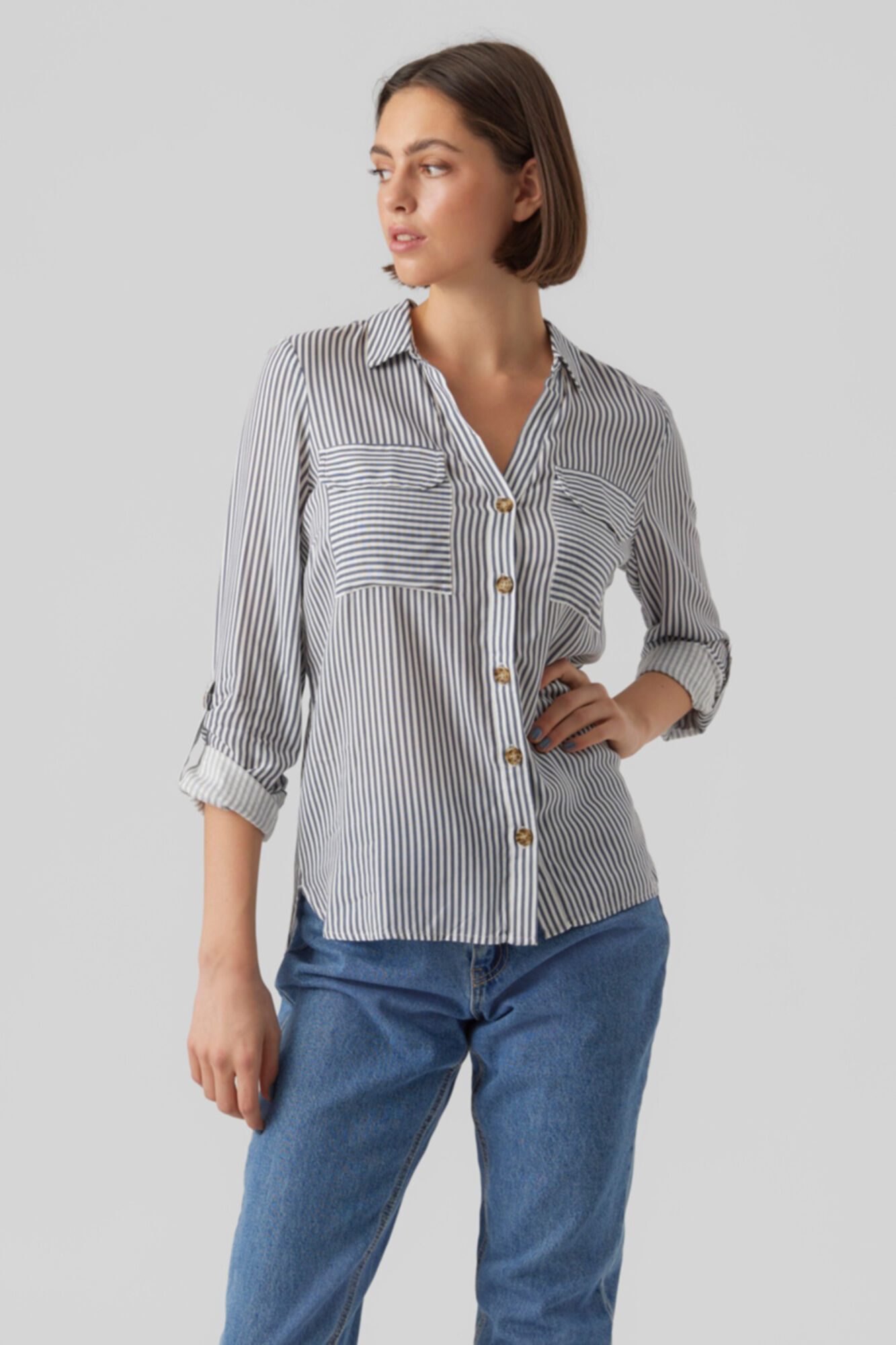 Camisa listrada - Estampa azul