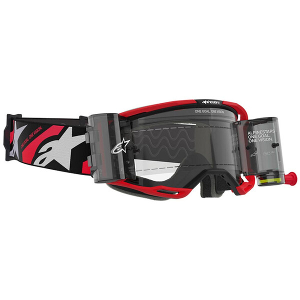 Alpinestars - Masque Vision 8 Luar Roll-Off Noir / Blanc / Rouge / Transparent