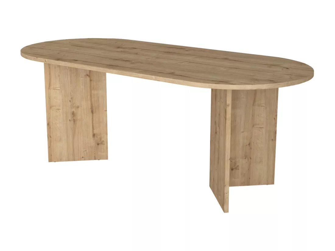 Table à manger 8 personnes - Naturel clair - TOPANIA