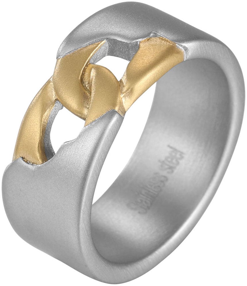 Firetti Fingerring »Schmuck Geschenk Edelstahl Ring Damen Herren Panzerkette Vintage«