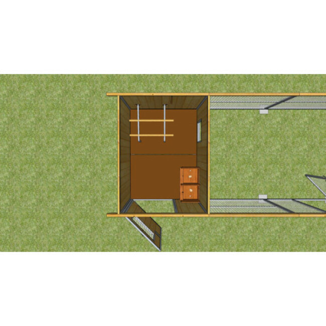 Poulailler durable en bois et métal avec 1 box