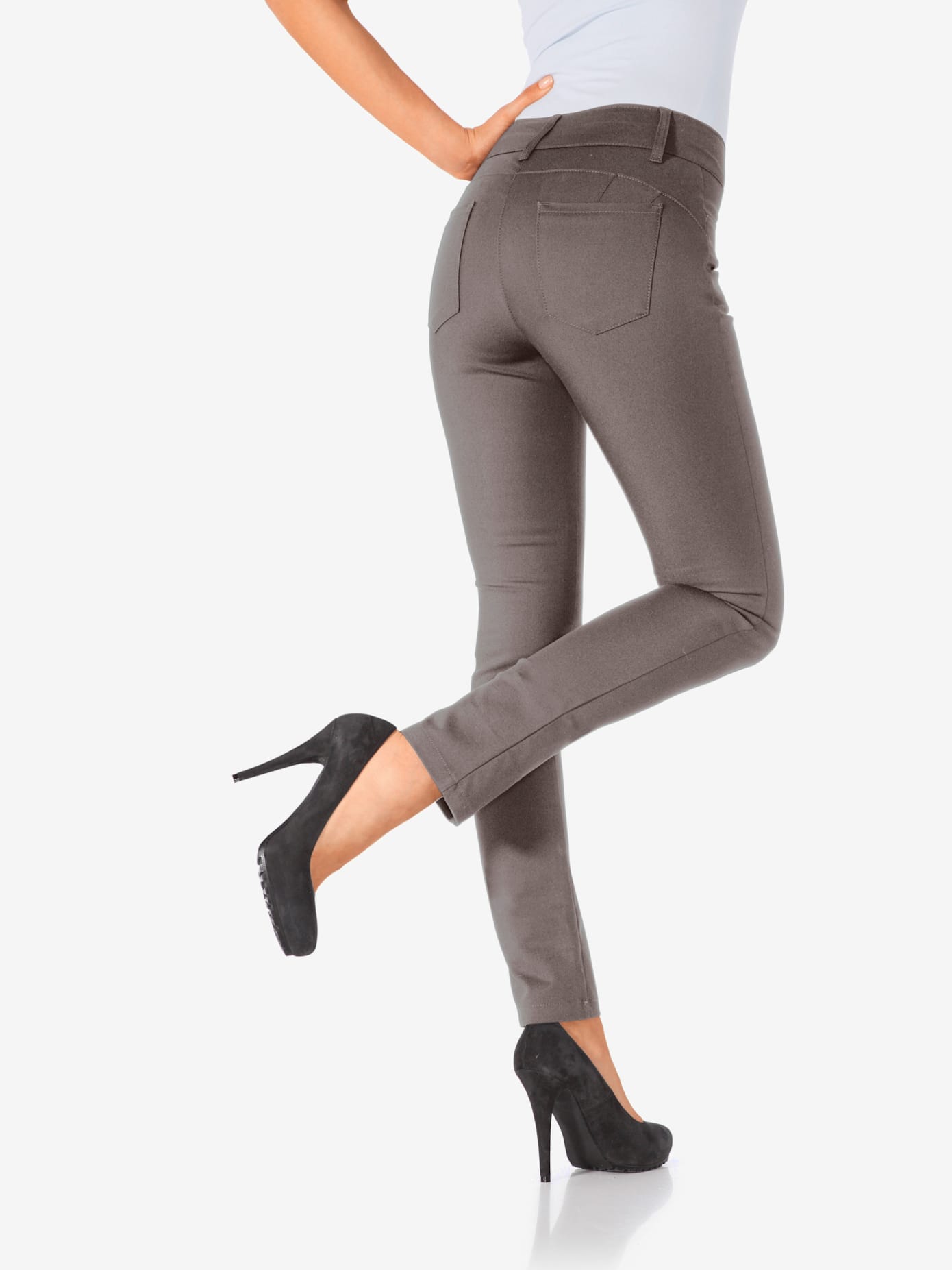 Pantalon effet ventre plat coupe skinny